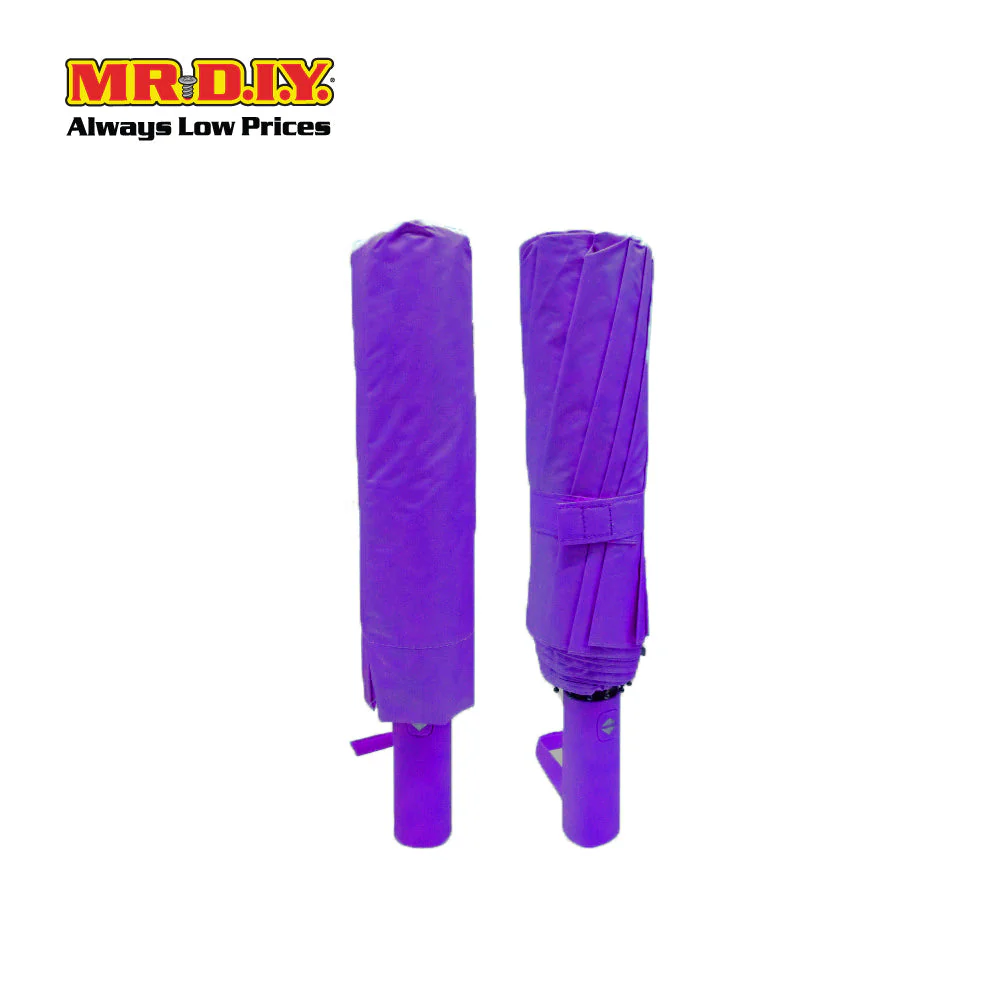 (MR.DIY) 12 Ribs Automatic Folding Large Umbrella - Purple - Color Series - Image 5