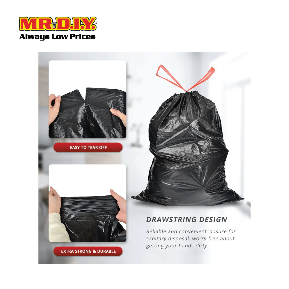(MR.DIY) Drawstring Plastic Garbage Bag (15pcs) - Image 4