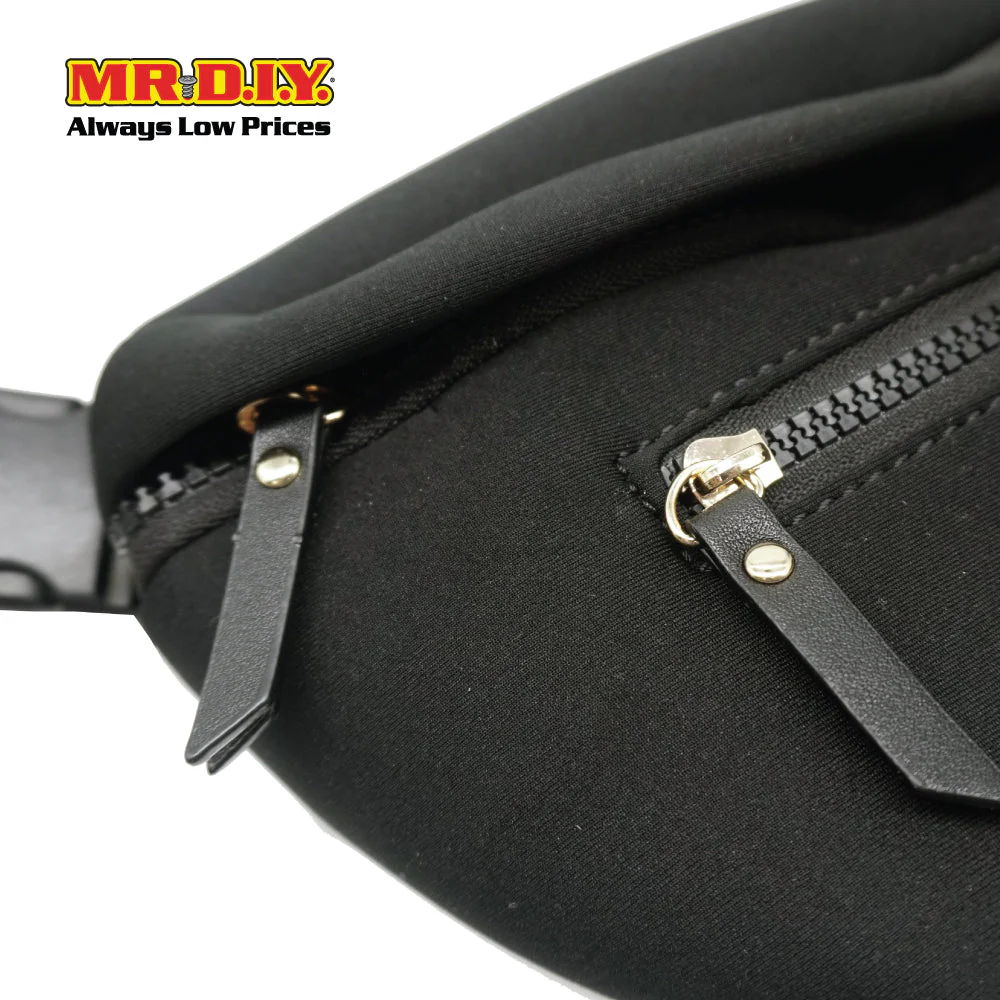 (MR.DIY) Essential Neoprene Waist Bag with adjustable strap (L27cm x W18cm x H3cm) - Black - Color Series - Image 4