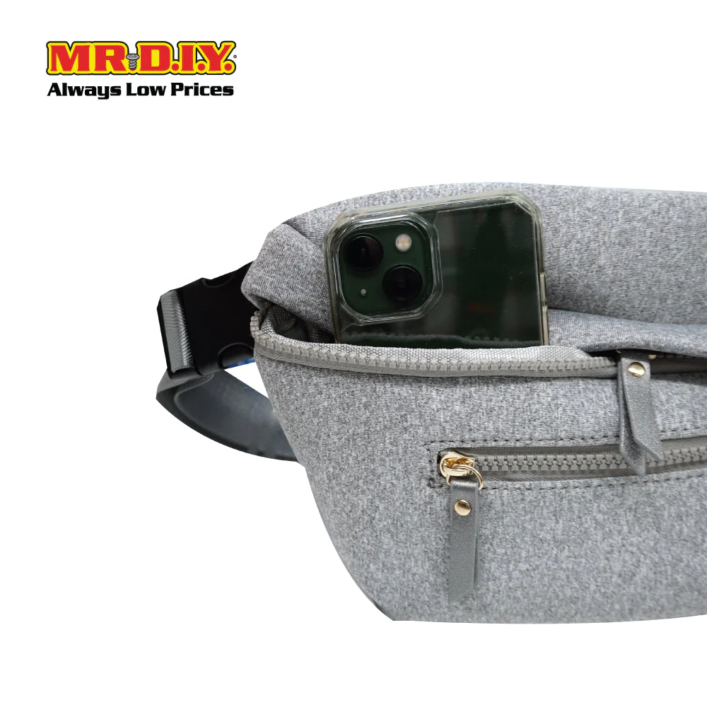 (MR.DIY) Essential Neoprene Waist Bag with adjustable strap (L27cm x W18cm x H3cm) - Grey - Color Series - Image 2