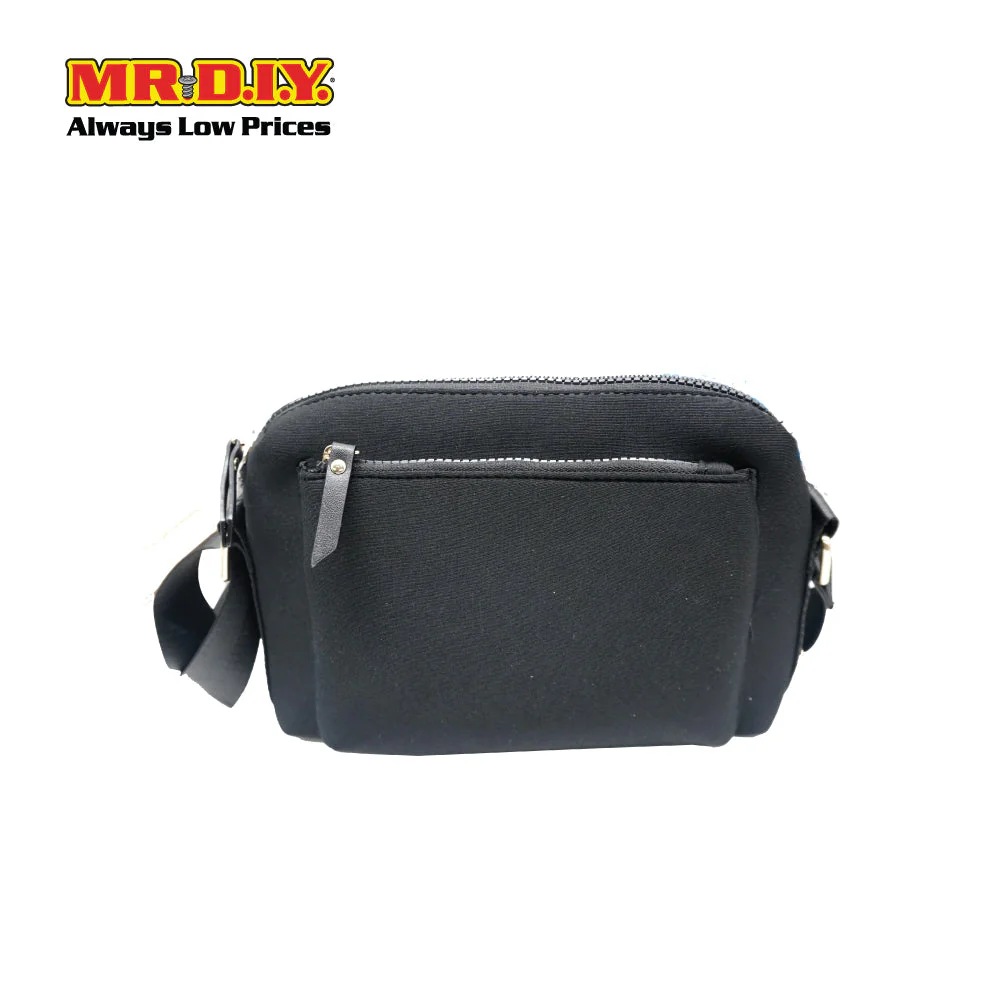 (MR.DIY) Neoprene Crossbody Bag with adjustable shoulder strap (L26xm x W18cm x H9cm) - Black - Color Series - Image 2