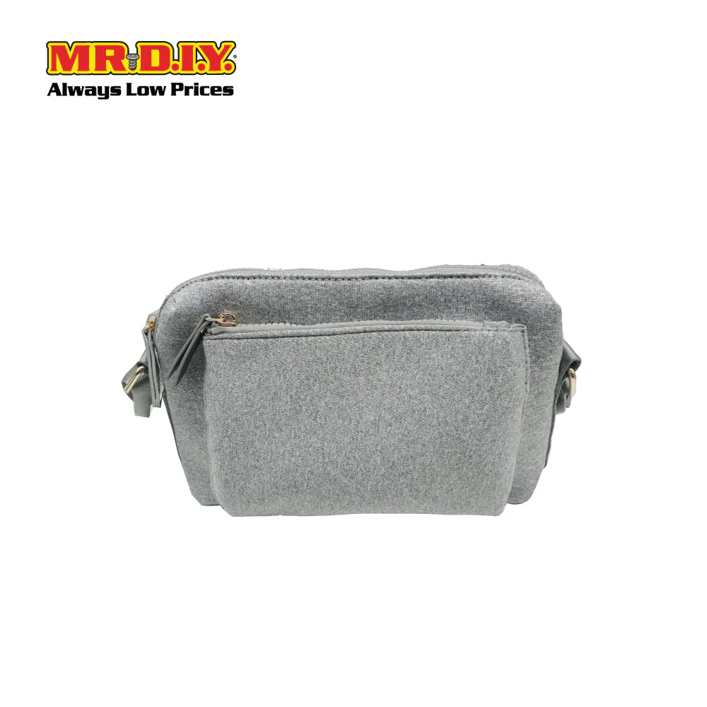 (MR.DIY) Neoprene Crossbody Bag with adjustable shoulder strap (L26xm x W18cm x H9cm) - Grey - Color Series - Image 2