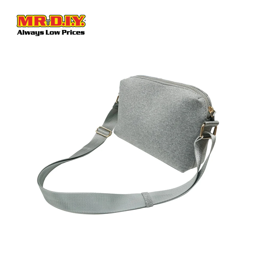 (MR.DIY) Neoprene Crossbody Bag with adjustable shoulder strap (L26xm x W18cm x H9cm) - Grey - Color Series - Image 3
