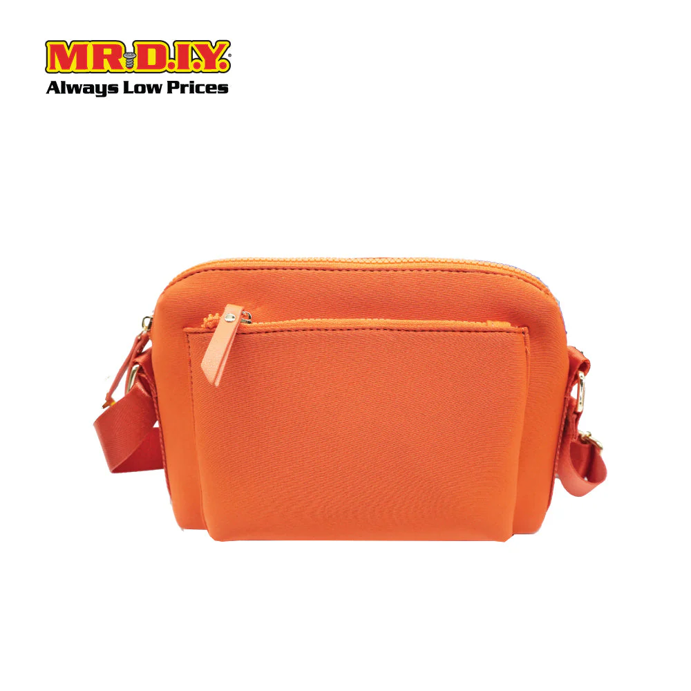 (MR.DIY) Neoprene Crossbody Bag with adjustable shoulder strap (L26xm x W18cm x H9cm) - Orange - Color Series - Image 2