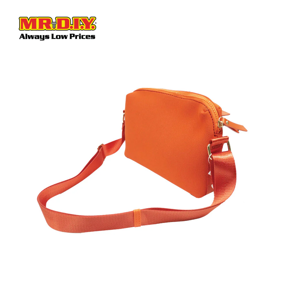 (MR.DIY) Neoprene Crossbody Bag with adjustable shoulder strap (L26xm x W18cm x H9cm) - Orange - Color Series - Image 3