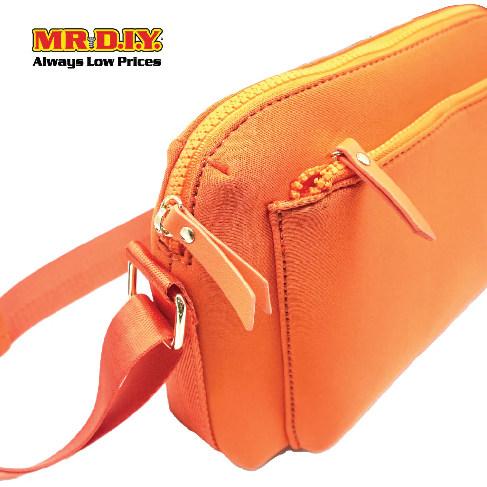 (MR.DIY) Neoprene Crossbody Bag with adjustable shoulder strap (L26xm x W18cm x H9cm) - Orange - Color Series - Image 4