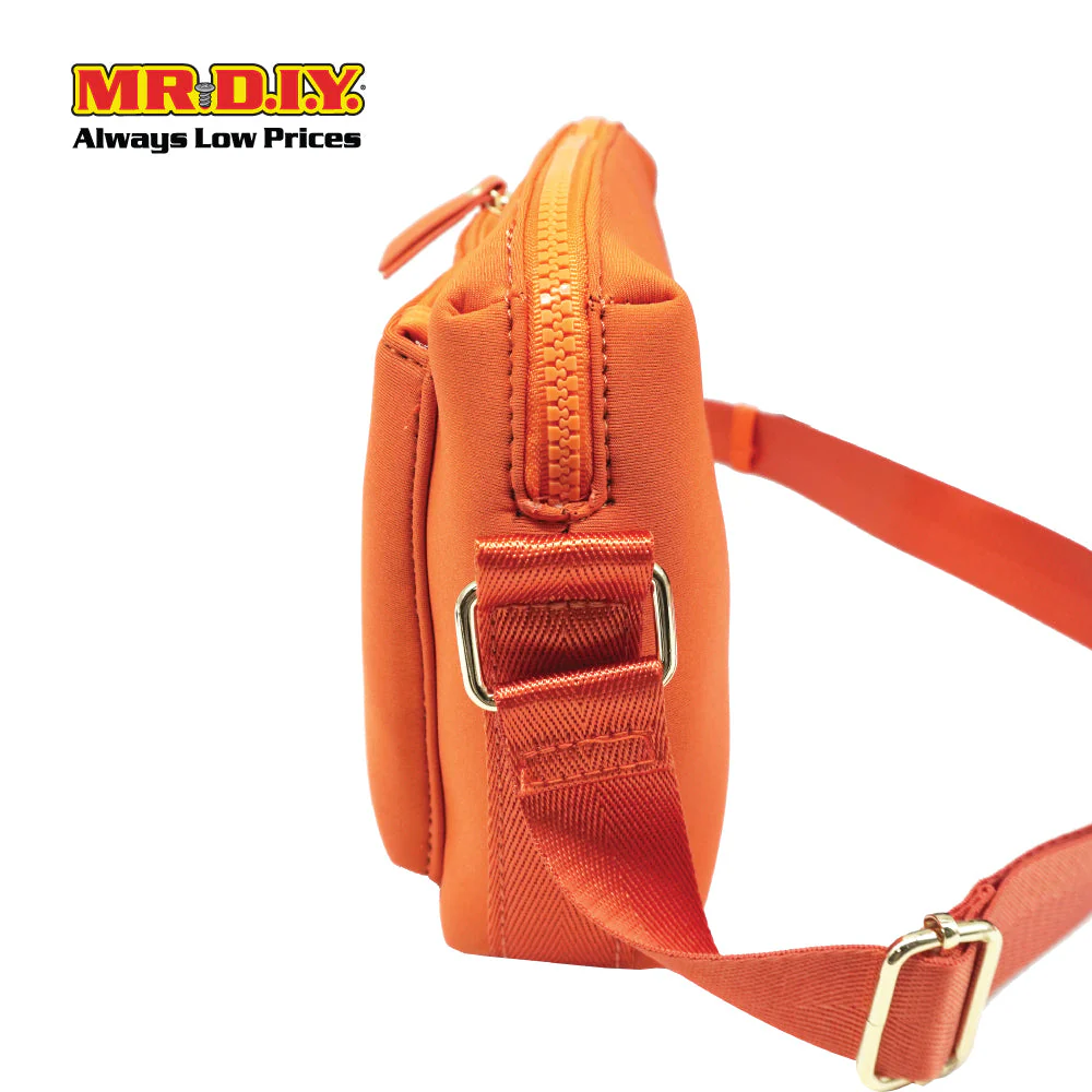 (MR.DIY) Neoprene Crossbody Bag with adjustable shoulder strap (L26xm x W18cm x H9cm) - Orange - Color Series - Image 5