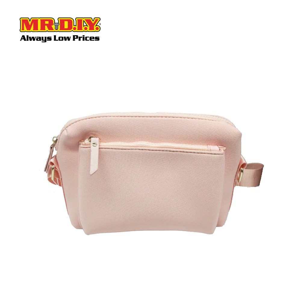 (MR.DIY) Neoprene Crossbody Bag with adjustable shoulder strap (L26xm x W18cm x H9cm) - Light Pink - Color Series - Image 2