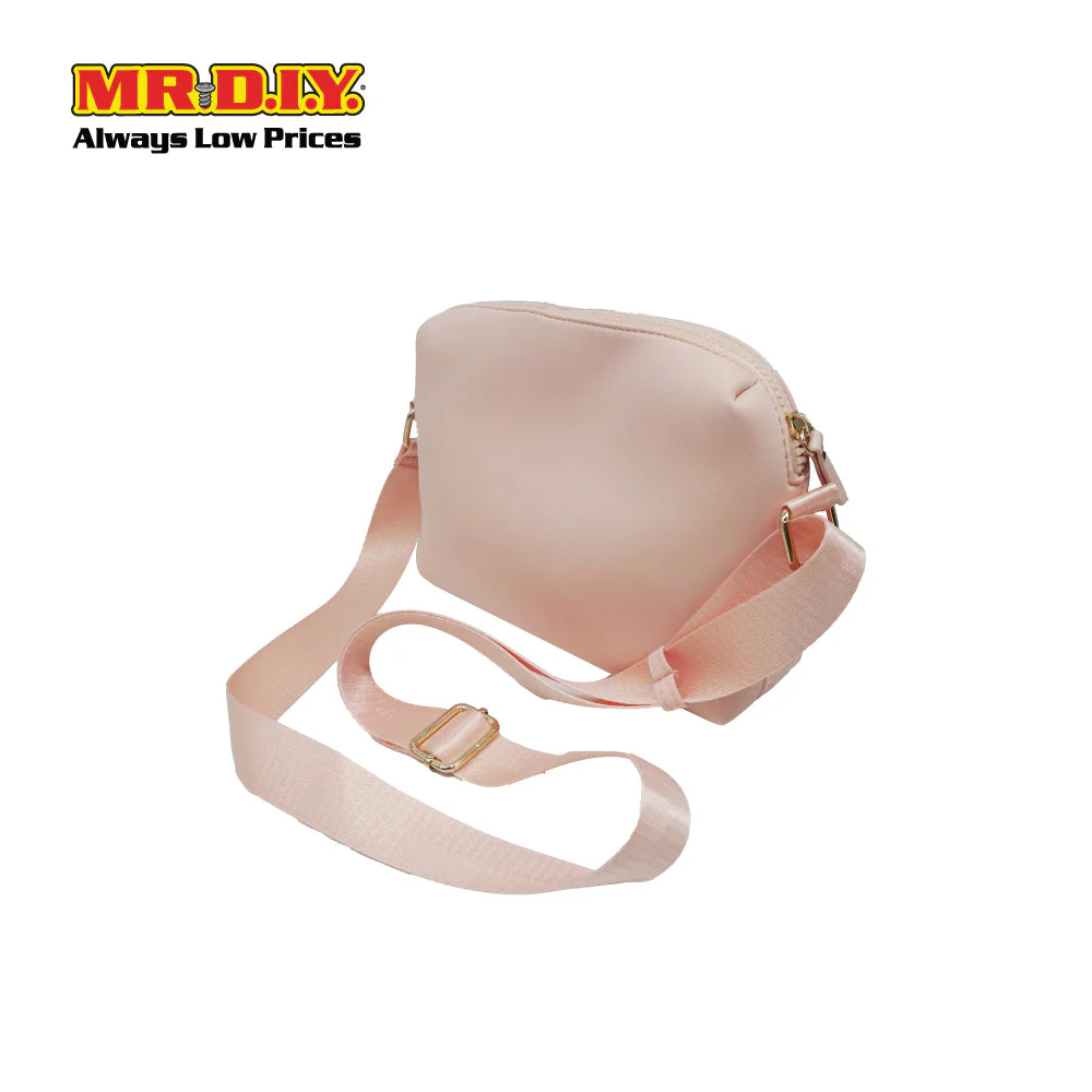 (MR.DIY) Neoprene Crossbody Bag with adjustable shoulder strap (L26xm x W18cm x H9cm) - Light Pink - Color Series - Image 3