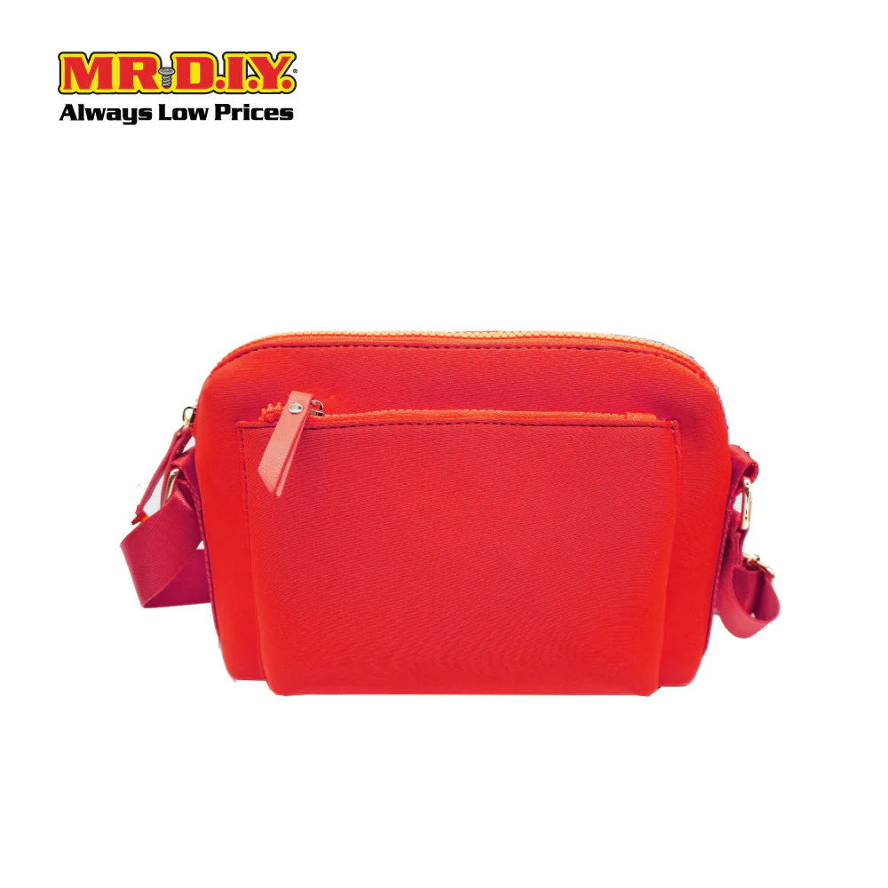 (MR.DIY) Neoprene Crossbody Bag with adjustable shoulder strap (L26xm x W18cm x H9cm) - Red - Color Series - Image 2
