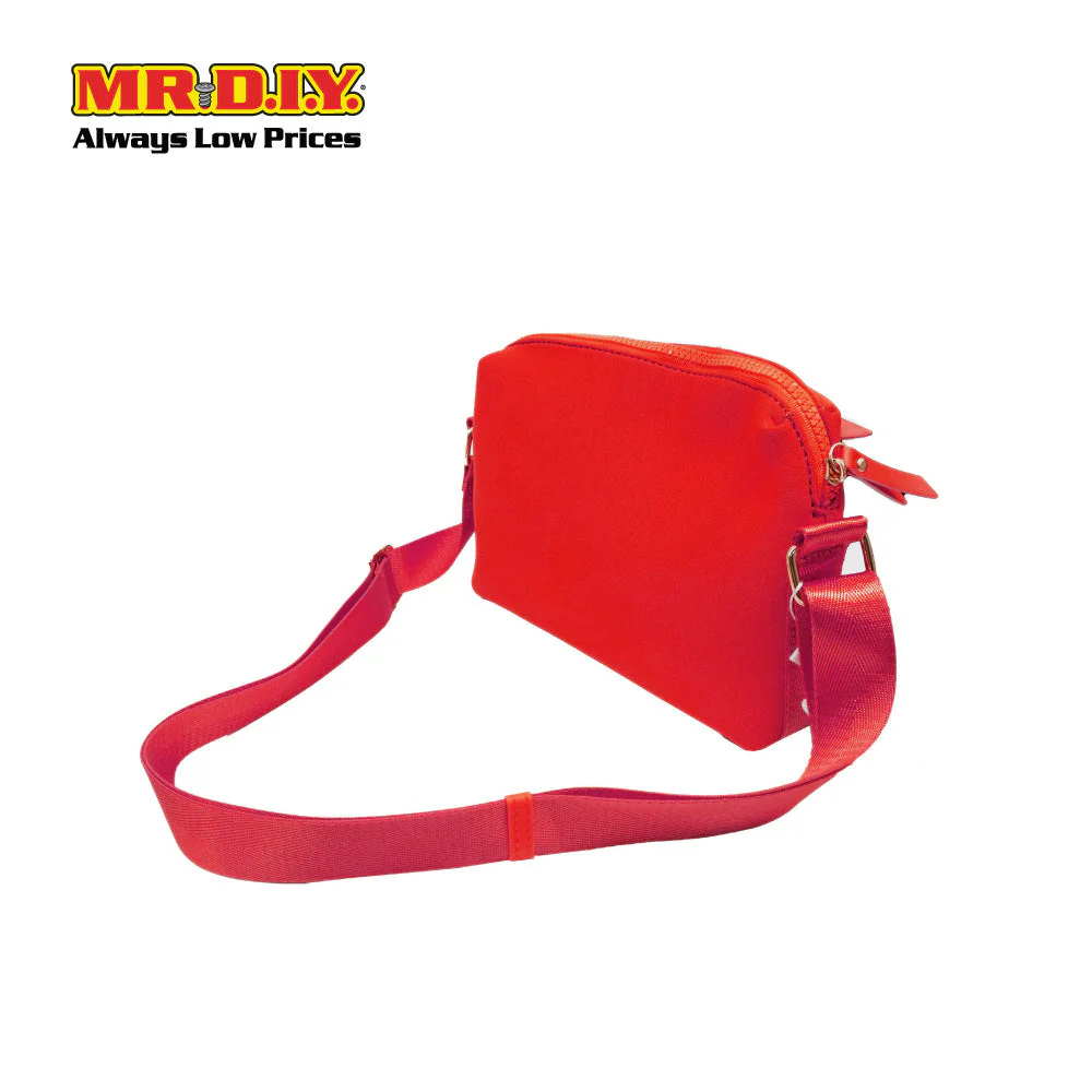 (MR.DIY) Neoprene Crossbody Bag with adjustable shoulder strap (L26xm x W18cm x H9cm) - Red - Color Series - Image 3