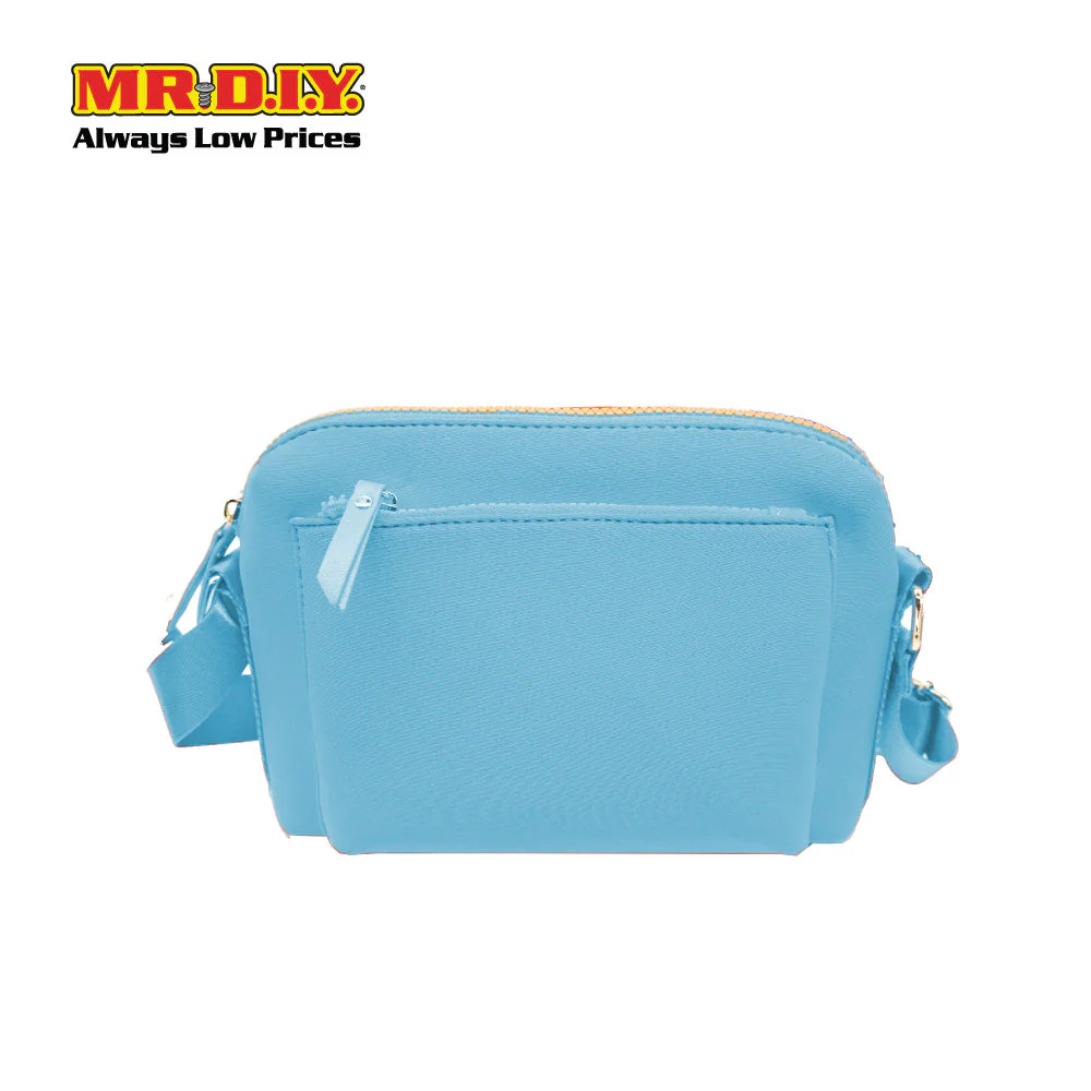 (MR.DIY) Neoprene Crossbody Bag with adjustable shoulder strap (L26xm x W18cm x H9cm) - Light Blue - Color Series - Image 2