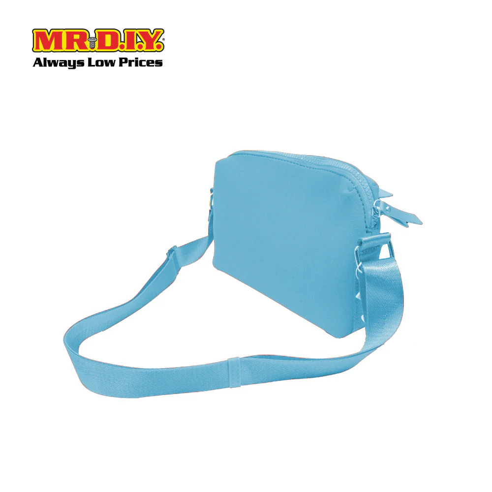 (MR.DIY) Neoprene Crossbody Bag with adjustable shoulder strap (L26xm x W18cm x H9cm) - Light Blue - Color Series - Image 3
