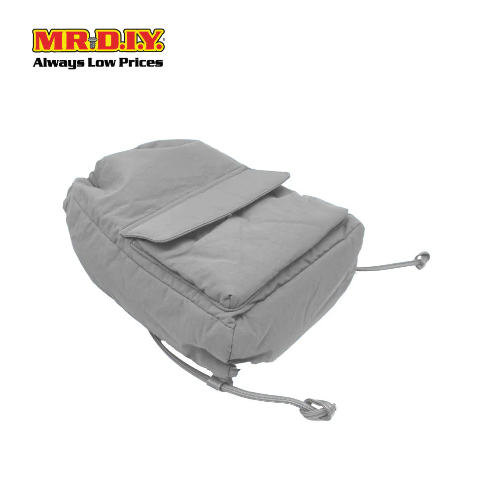 (MR.DIY) Nylon Drawstring Bag with adjustable strap L39cm x W33cm x H17cm - Grey - Color Series - Image 2