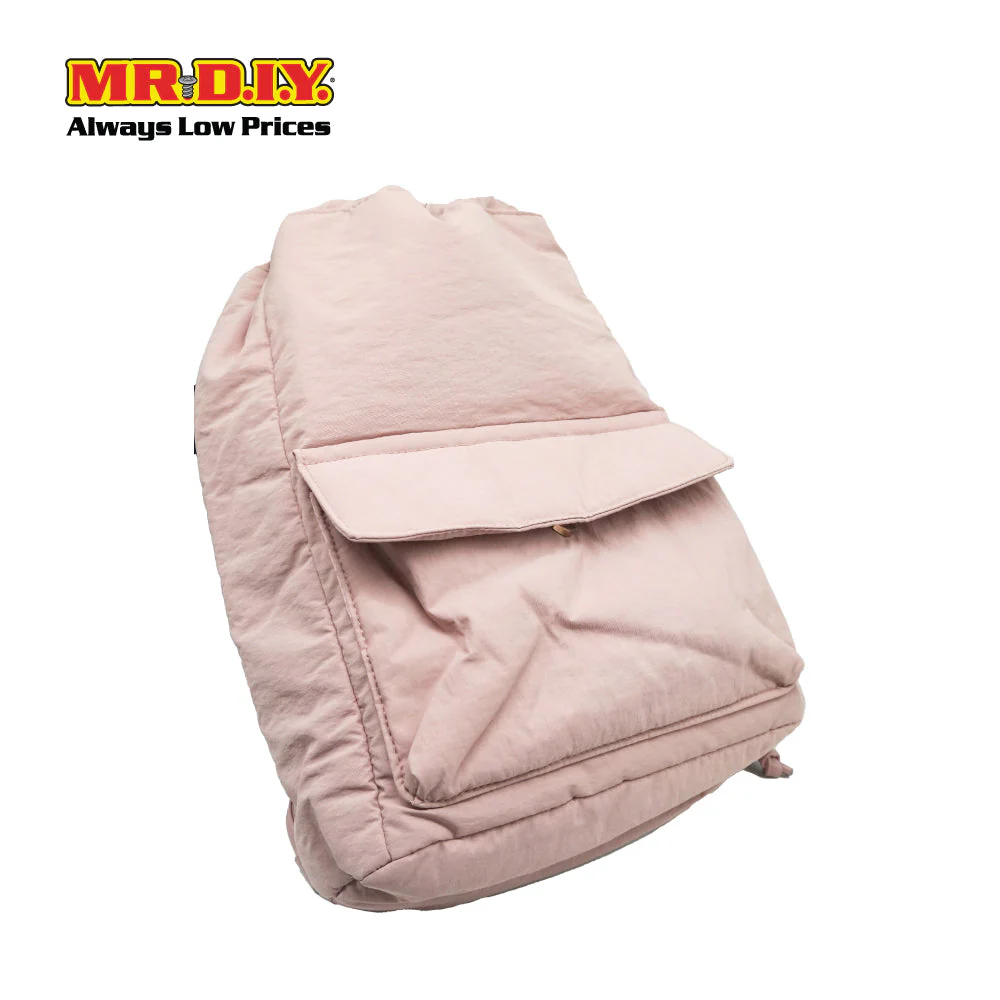 (MR.DIY) Nylon Drawstring Bag with adjustable strap L39cm x W33cm x H17cm - Pink - Color Series - Image 5