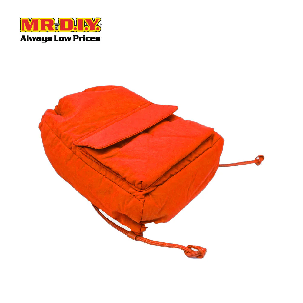 (MR.DIY) Nylon Drawstring Bag with adjustable strap L39cm x W33cm x H17cm - Orange - Color Series - Image 2