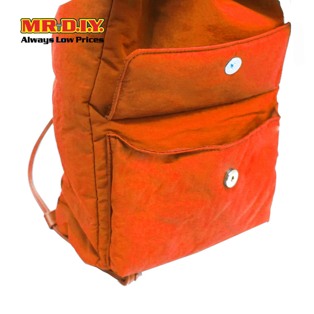 (MR.DIY) Nylon Drawstring Bag with adjustable strap L39cm x W33cm x H17cm - Orange - Color Series - Image 6