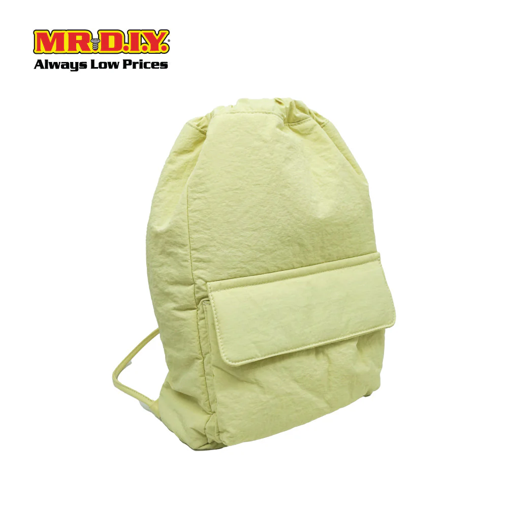 (MR.DIY) Nylon Drawstring Bag with adjustable strap L39cm x W33cm x H17cm - Yellow - Color Series - Image 2