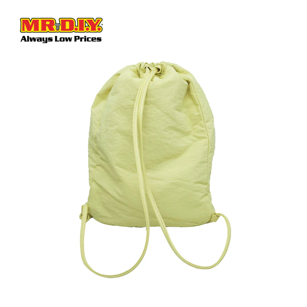 (MR.DIY) Nylon Drawstring Bag with adjustable strap L39cm x W33cm x H17cm - Yellow - Color Series - Image 3