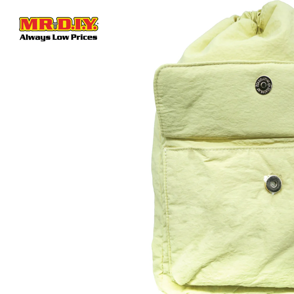 (MR.DIY) Nylon Drawstring Bag with adjustable strap L39cm x W33cm x H17cm - Yellow - Color Series - Image 5