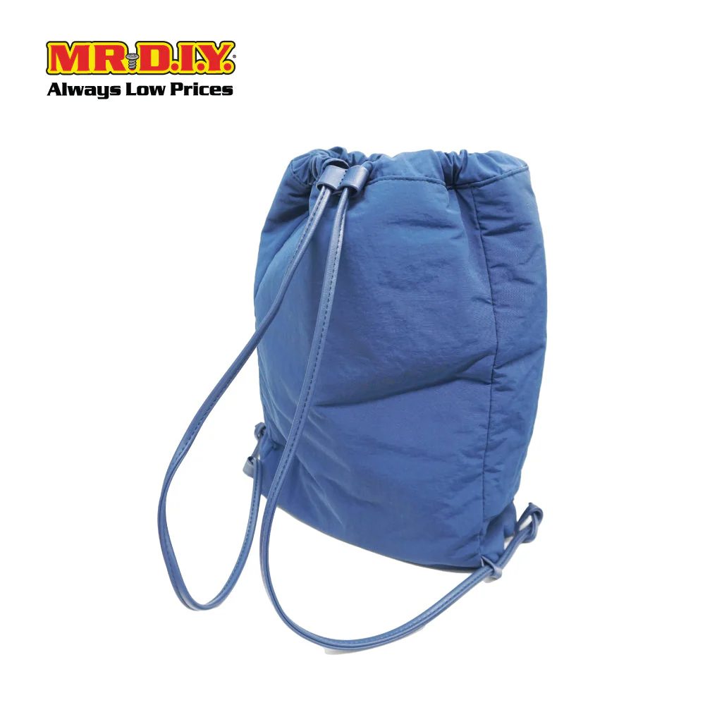 (MR.DIY) Nylon Drawstring Bag with adjustable strap L39cm x W33cm x H17cm - Blue - Color Series - Image 4