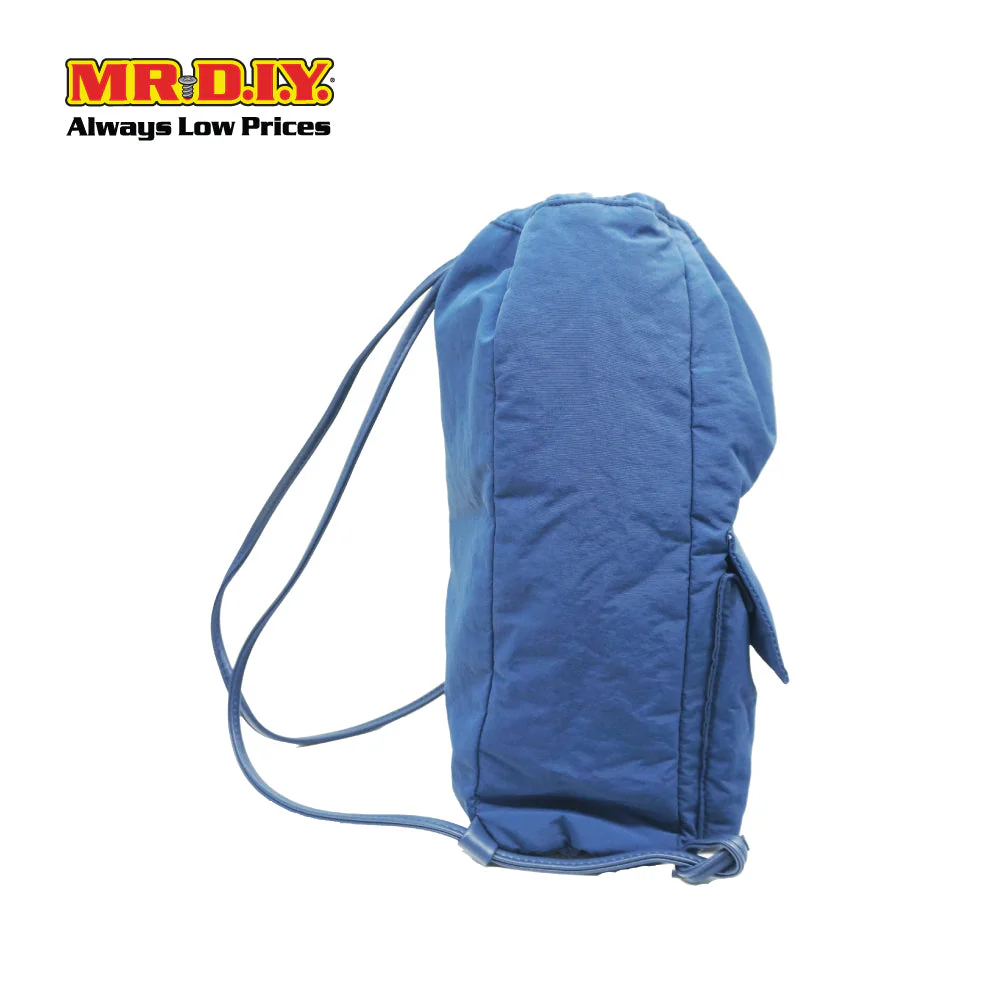 (MR.DIY) Nylon Drawstring Bag with adjustable strap L39cm x W33cm x H17cm - Blue - Color Series - Image 5