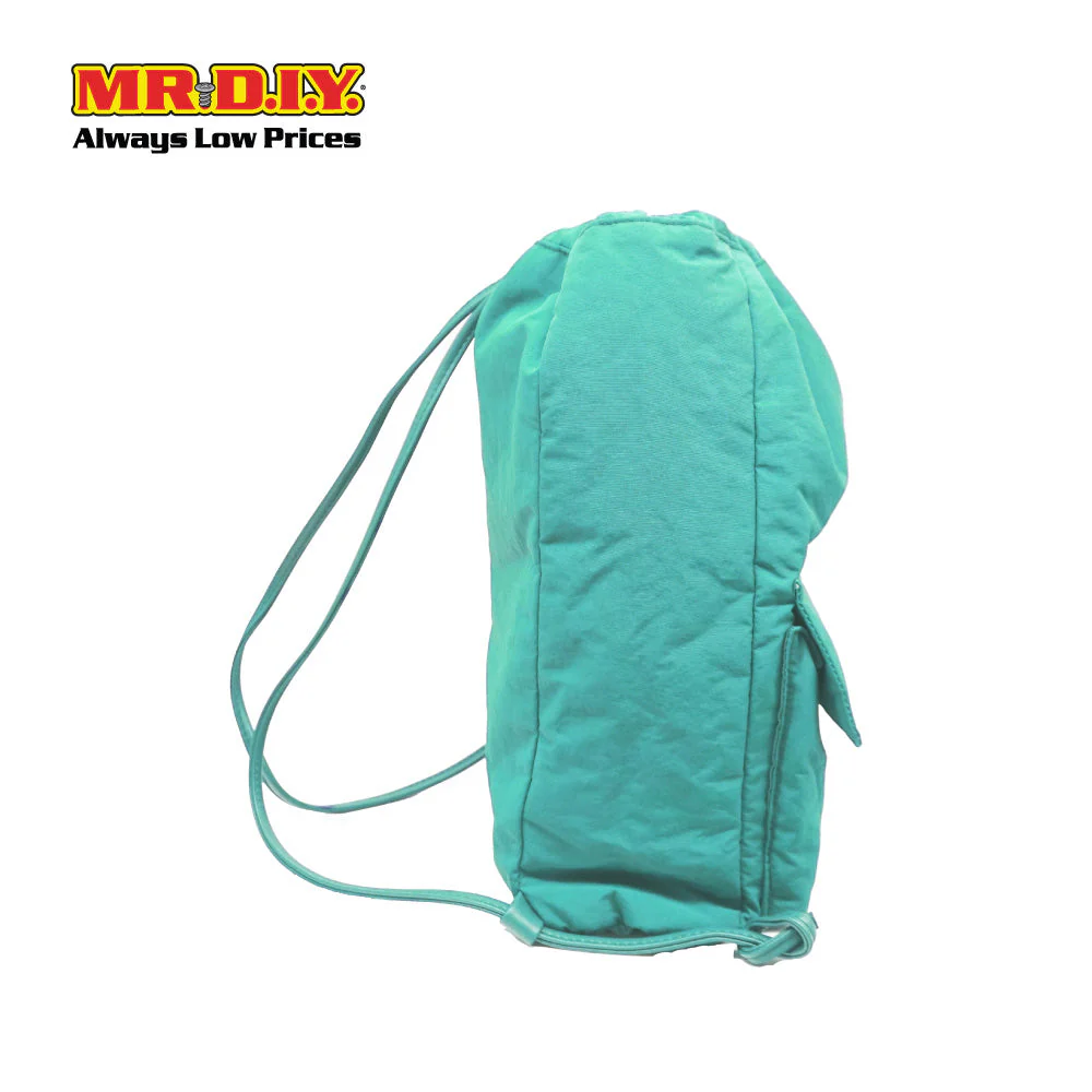 (MR.DIY) Nylon Drawstring Bag with adjustable strap L39cm x W33cm x H17cm - Light Green - Color Series - Image 5