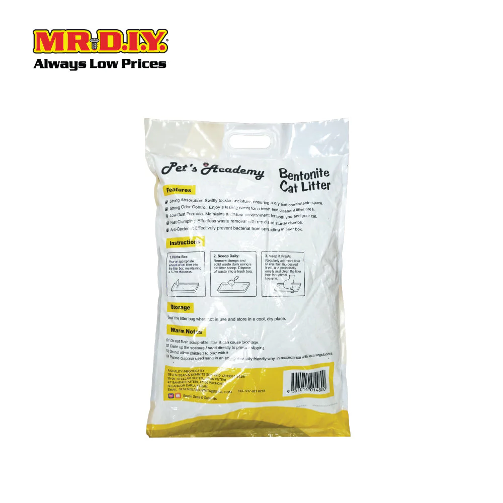 (MR.DIY) Pets Academy Lemon Scented Cat Bentonite Litter 12L - Image 2