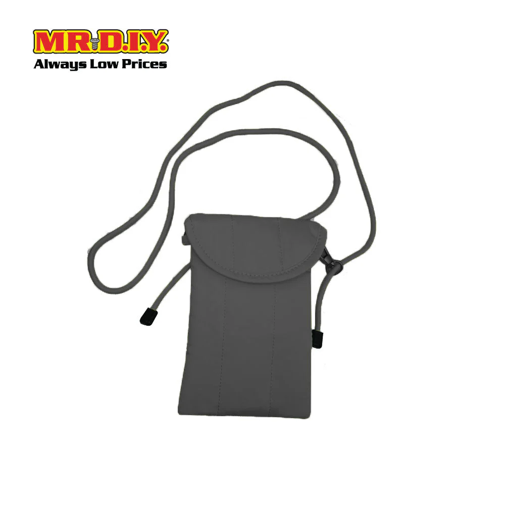 (MR.DIY) Polyester Pochette Sling Bag with tie adjustable shoulder strap ( L19cm x W12.5cm x H5cm) - Black - Color Series - Image 2