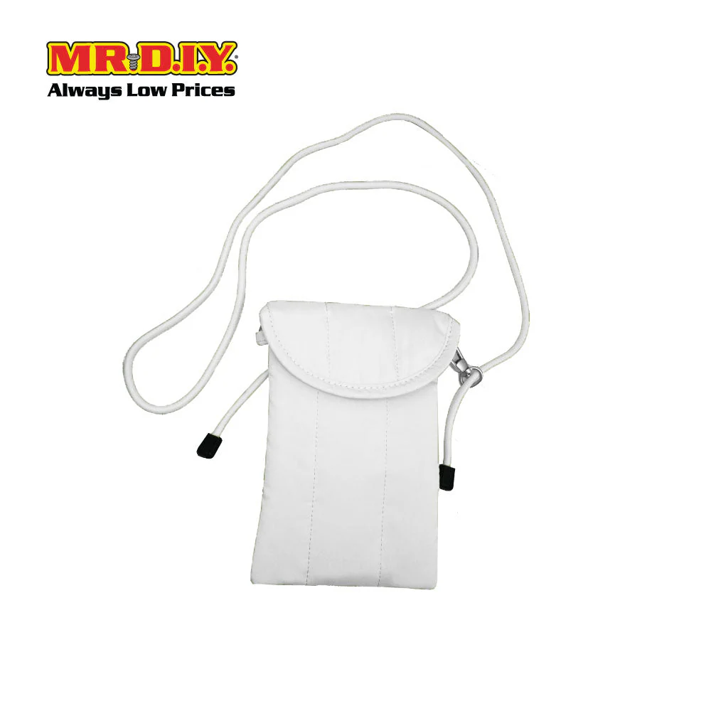 (MR.DIY) Polyester Pochette Sling Bag with tie adjustable shoulder strap ( L19cm x W12.5cm x H5cm) - Off White - Color Series - Image 2
