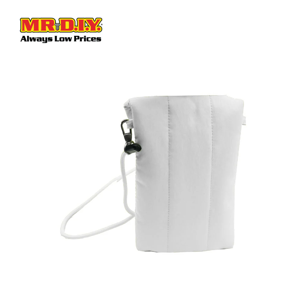 (MR.DIY) Polyester Pochette Sling Bag with tie adjustable shoulder strap ( L19cm x W12.5cm x H5cm) - Off White - Color Series - Image 5