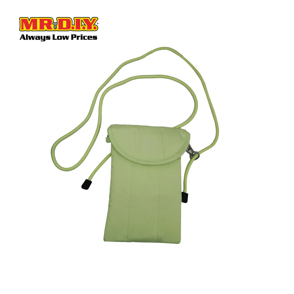 (MR.DIY) Polyester Pochette Sling Bag with tie adjustable shoulder strap ( L19cm x W12.5cm x H5cm) - Light Green - Color Series - Image 2