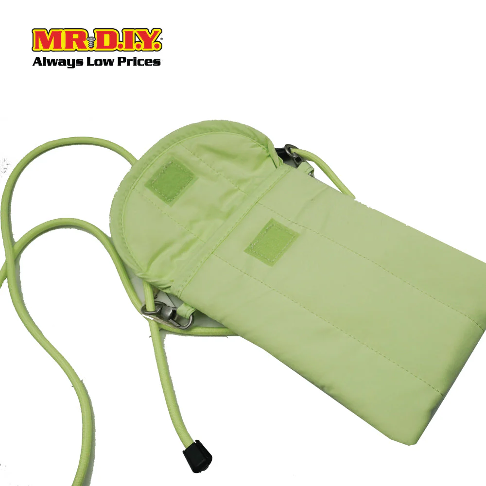 (MR.DIY) Polyester Pochette Sling Bag with tie adjustable shoulder strap ( L19cm x W12.5cm x H5cm) - Light Green - Color Series - Image 3