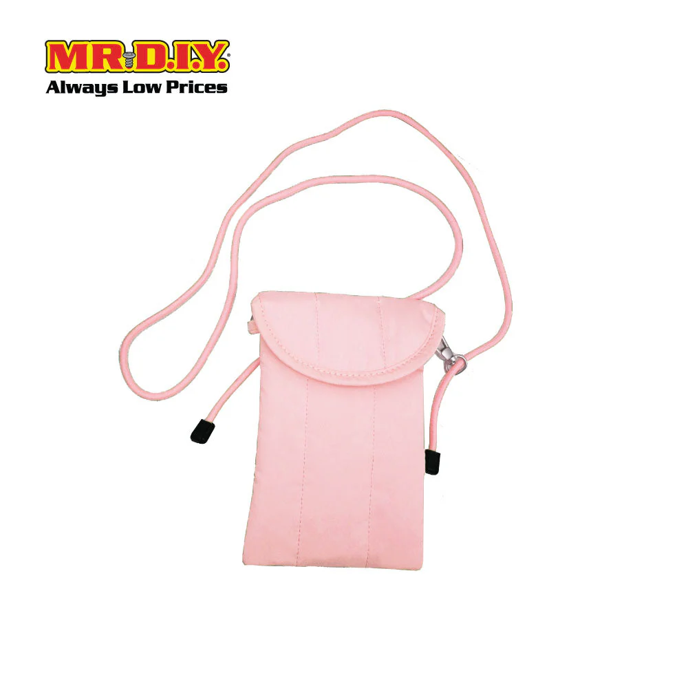 (MR.DIY) Polyester Pochette Sling Bag with tie adjustable shoulder strap ( L19cm x W12.5cm x H5cm) - Light Pink - Color Series - Image 2
