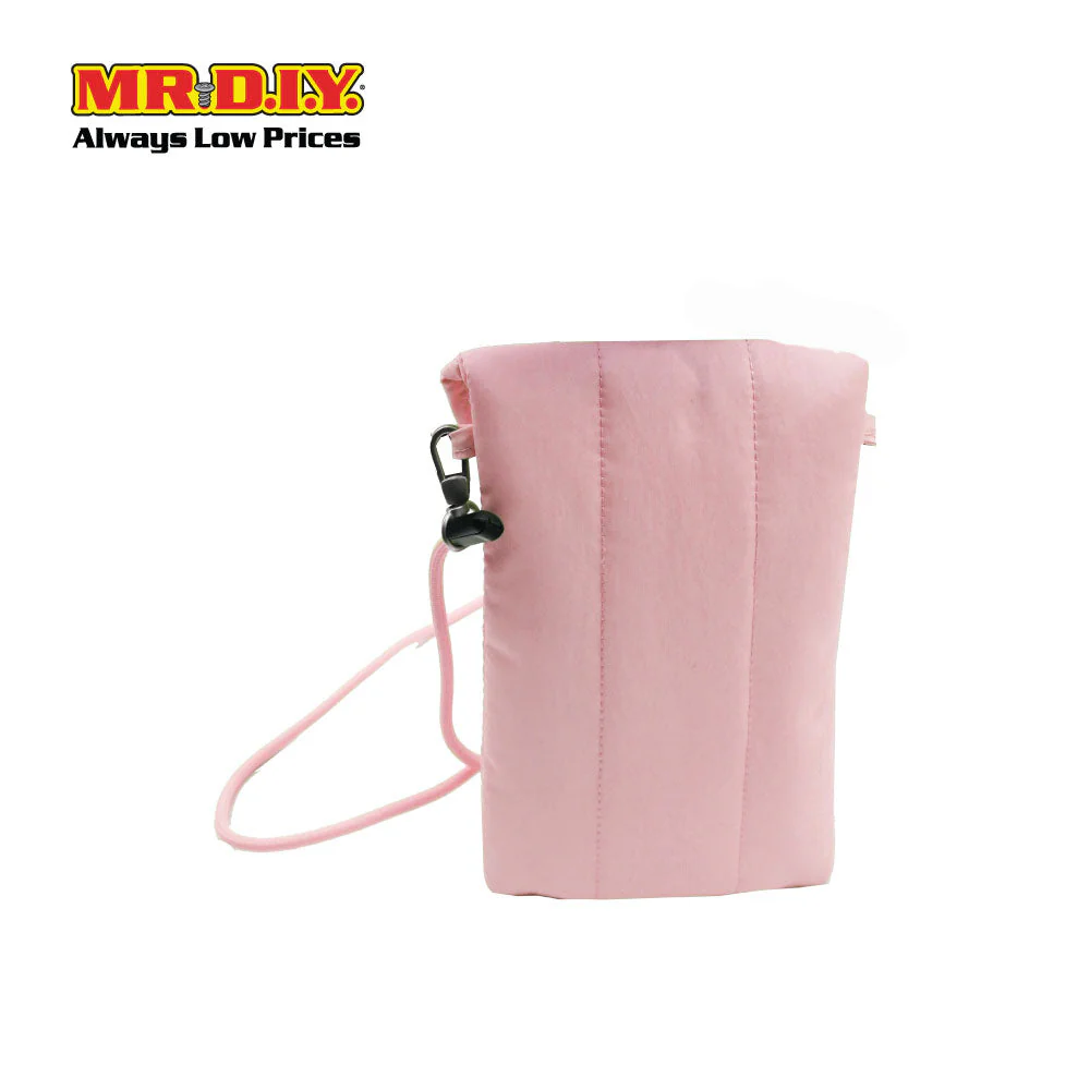 (MR.DIY) Polyester Pochette Sling Bag with tie adjustable shoulder strap ( L19cm x W12.5cm x H5cm) - Light Pink - Color Series - Image 4