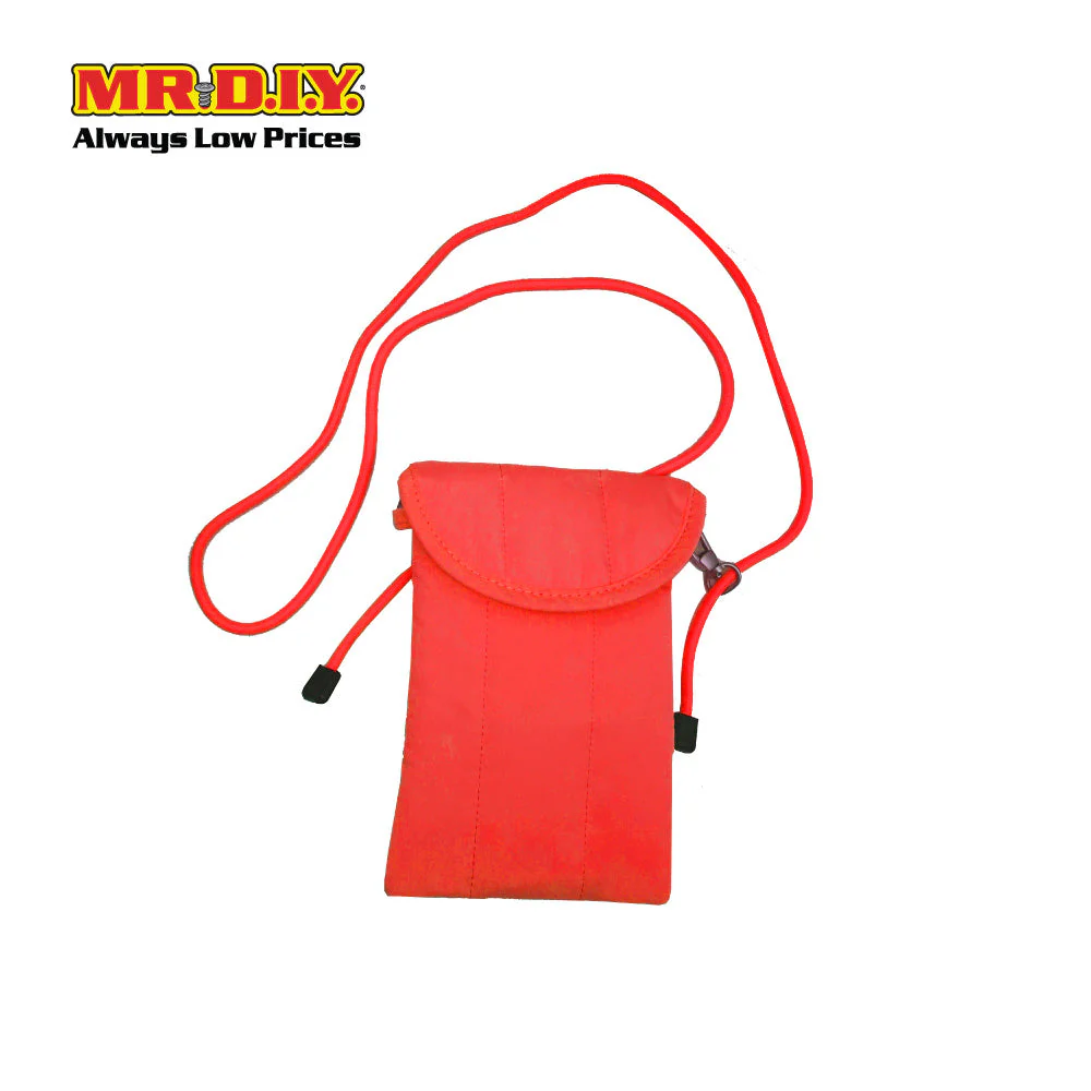 (MR.DIY) Polyester Pochette Sling Bag with tie adjustable shoulder strap ( L19cm x W12.5cm x H5cm) - Red - Color Series - Image 2