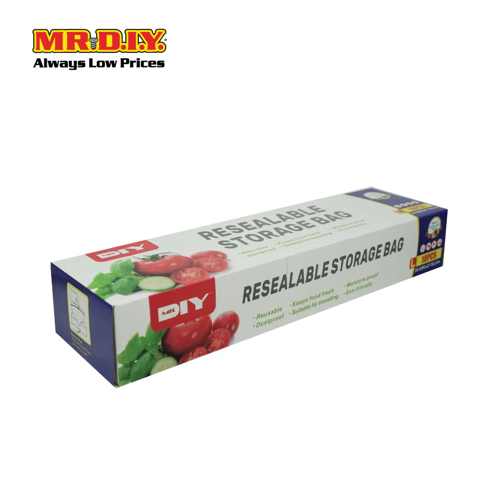 (MR.DIY) Resealable Storage Bag 18pcs (L27.9cm x W26.8cm) - Image 2
