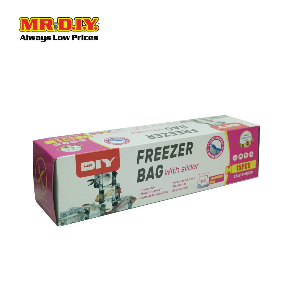 (MR.DIY) Reuseable Freezer Bag with Slider (15pcs) - Image 2