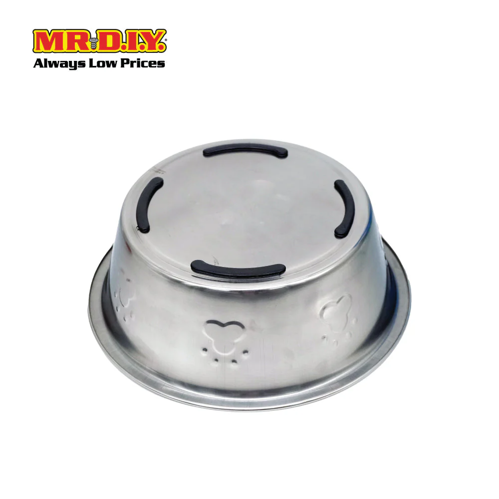 (MR.DIY) Stainless Steel Pet Bowl Side Embossed 21cm (1500ml) - Image 2
