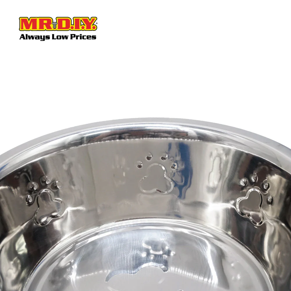 (MR.DIY) Stainless Steel Pet Bowl Side Embossed 21cm (1500ml) - Image 4