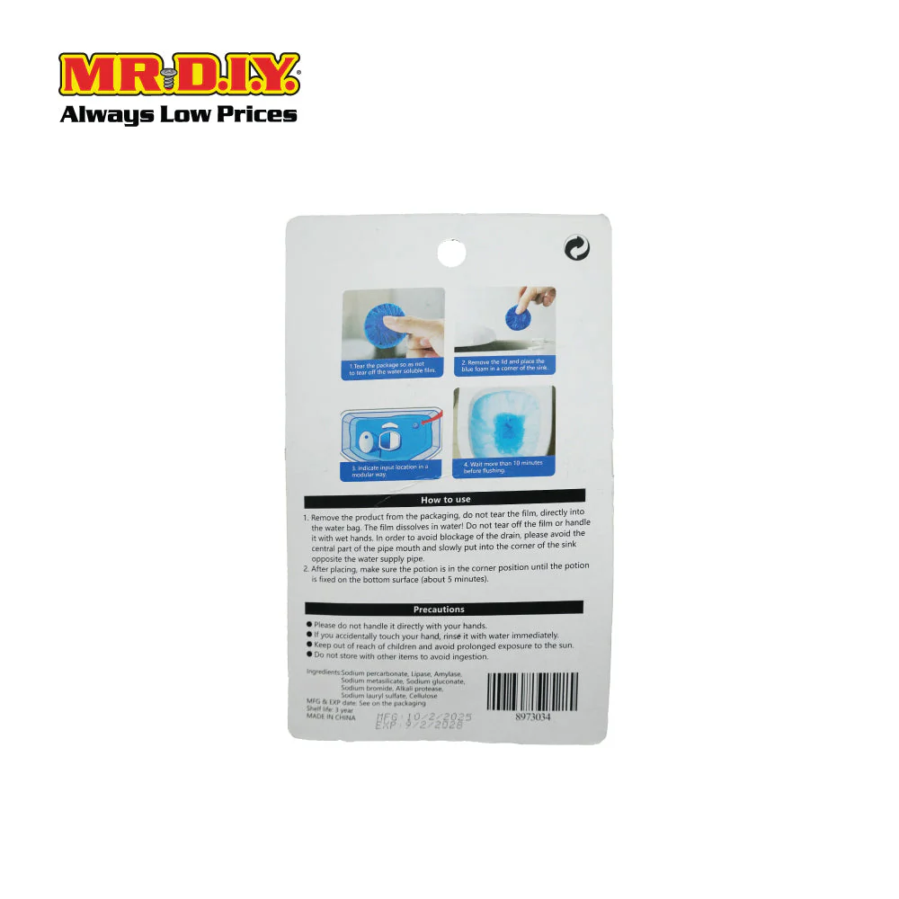 (MR.DIY) Toilet Bowl Cleaner Tablet 180g (1pc) - Image 2