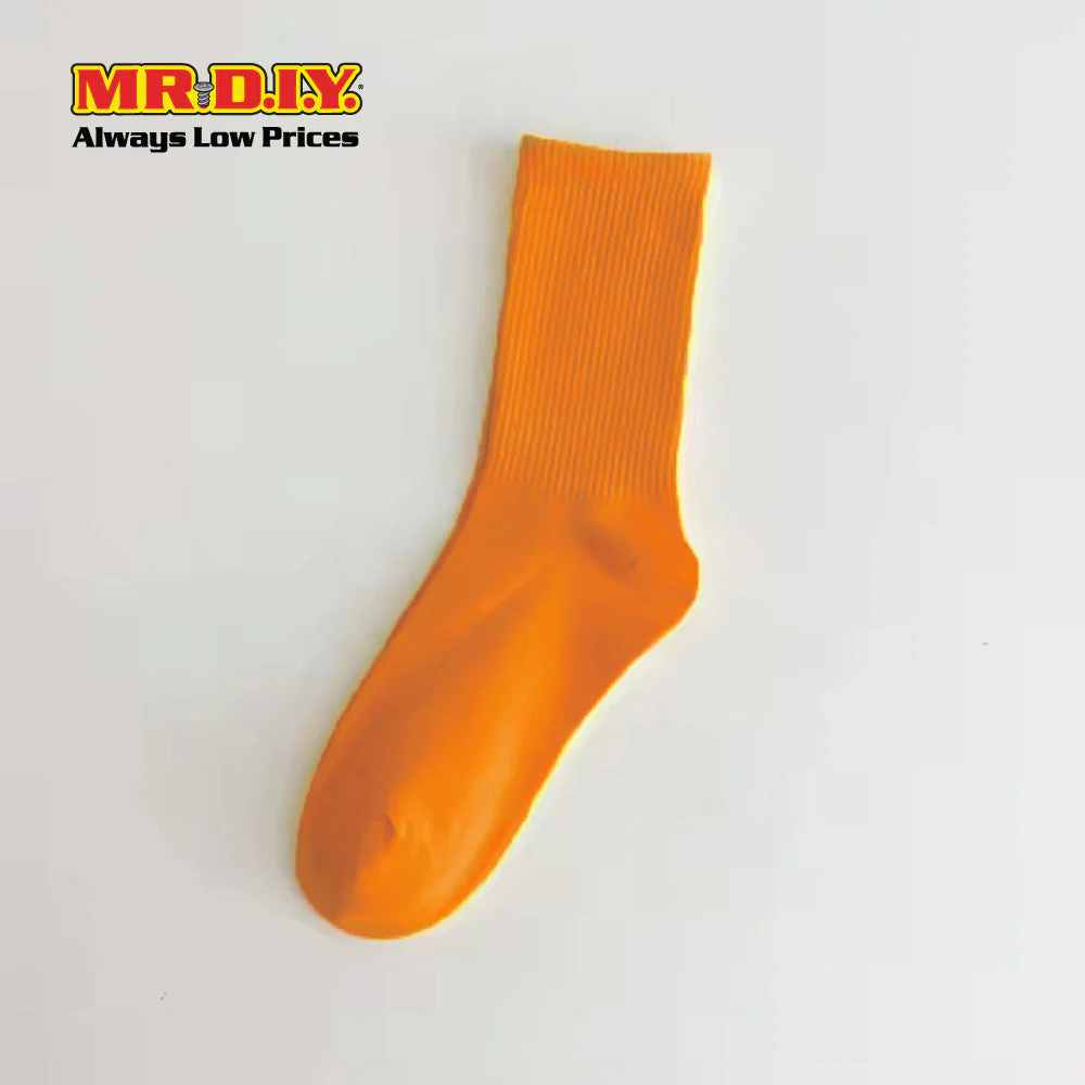 (MR.DIY) Unisex 5-8 Years Ankle Kid Cotton Socks - Orange - Color Series - Image 2