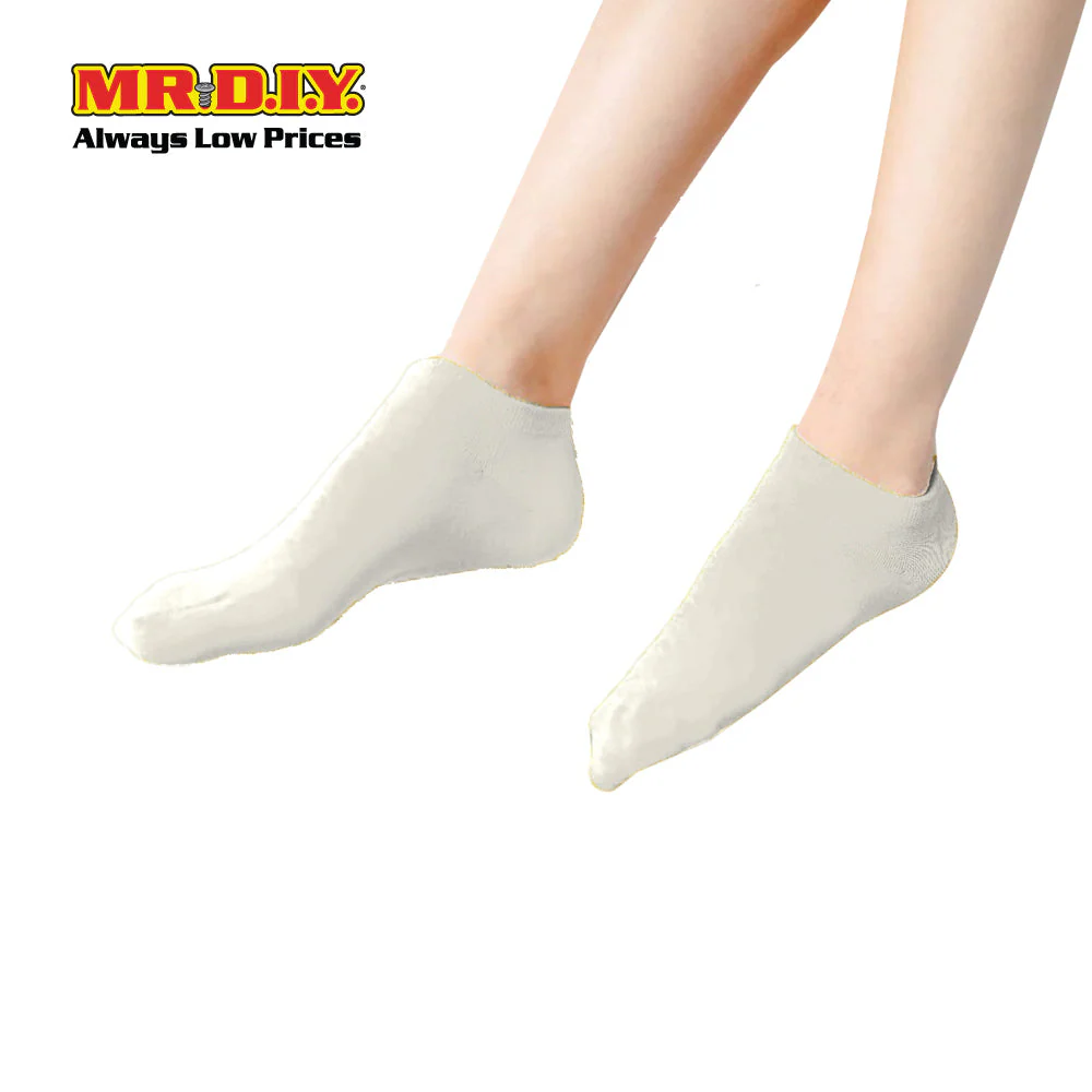(MR.DIY) Unisex Adult Ankle Casual Cotton Socks - Off White - Color Series - Image 3