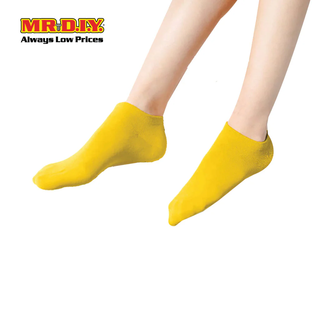 (MR.DIY) Unisex Adult Ankle Casual Cotton Socks - Yellow - Color Series - Image 3