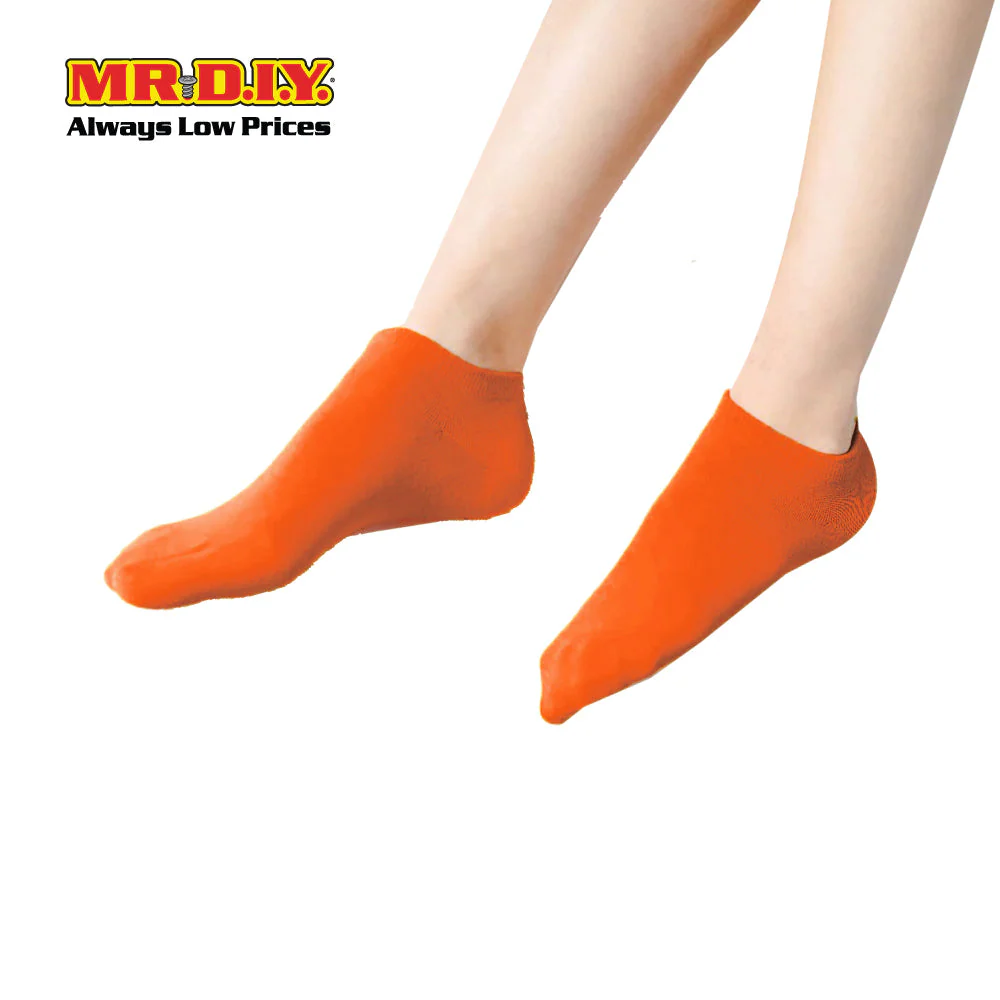 (MR.DIY) Unisex Adult Ankle Casual Cotton Socks - Orange - Color Series - Image 3