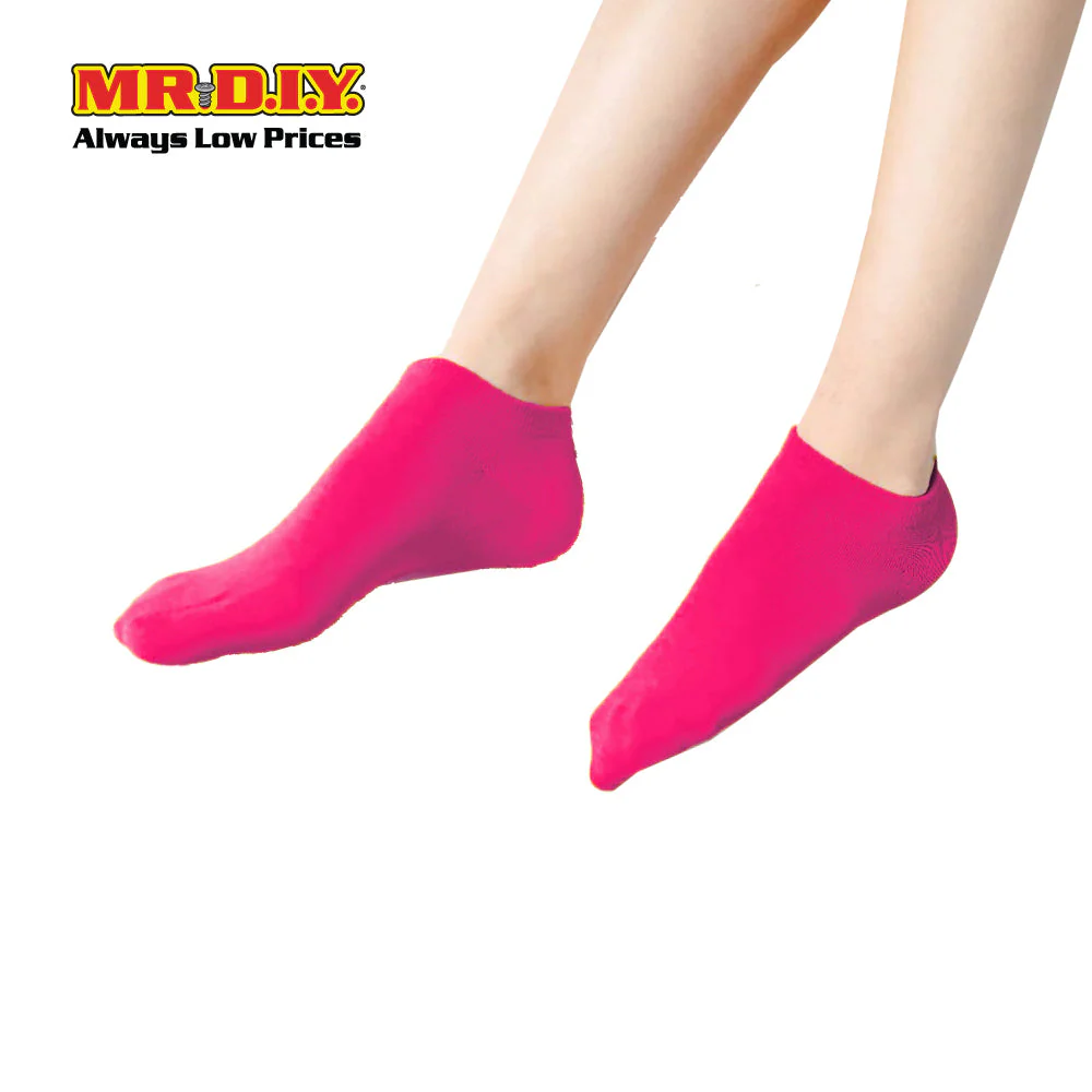 (MR.DIY) Unisex Adult Ankle Casual Cotton Socks - Pink - Color Series - Image 3