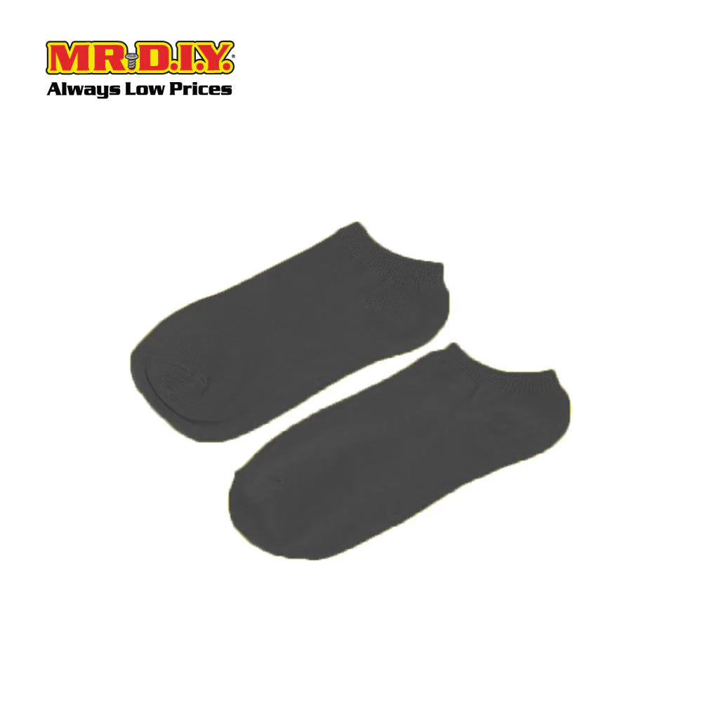 (MR.DIY) Unisex Adult Invisible Low Cut Cotton Socks - Black - Color Series - Image 2