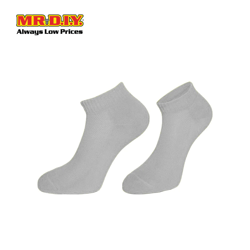 (MR.DIY) Unisex Adult Invisible Low Cut Cotton Socks - Grey - Color Series - Image 3
