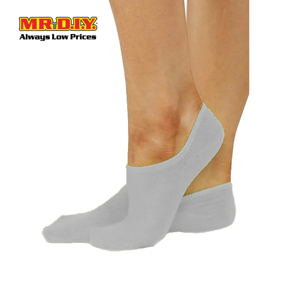 (MR.DIY) Unisex Adult Invisible Low Cut Cotton Socks - Grey - Color Series - Image 4