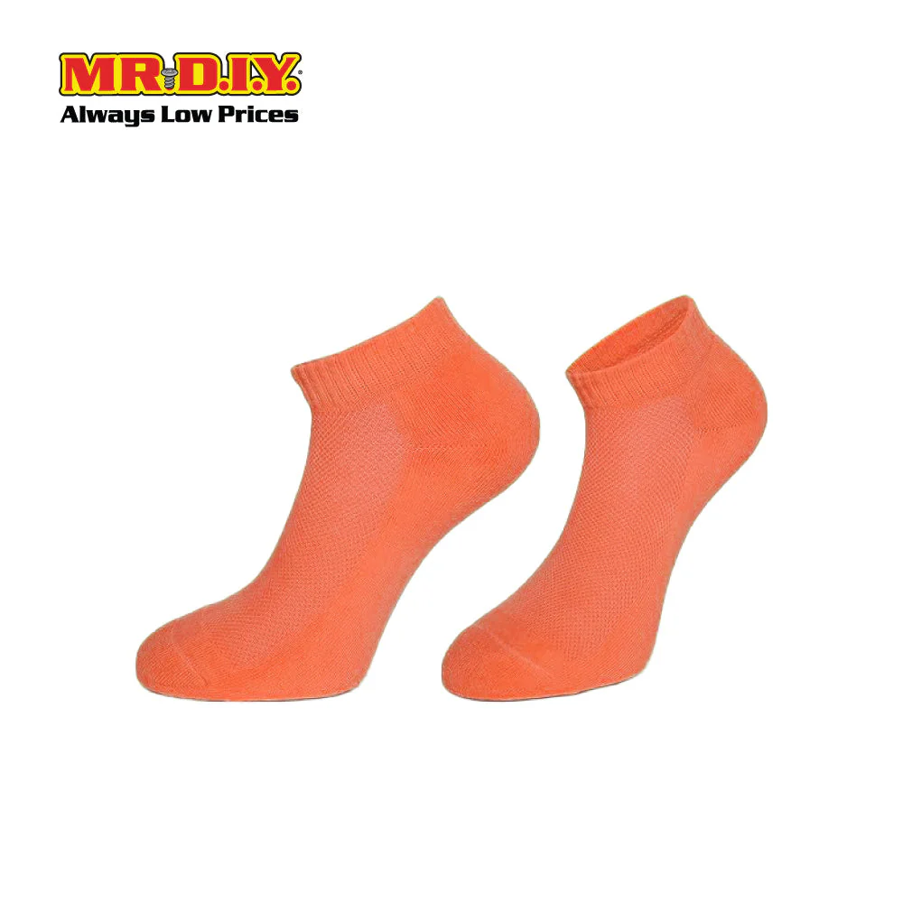 (MR.DIY) Unisex Adult Invisible Low Cut Cotton Socks - Orange - Color Series - Image 3